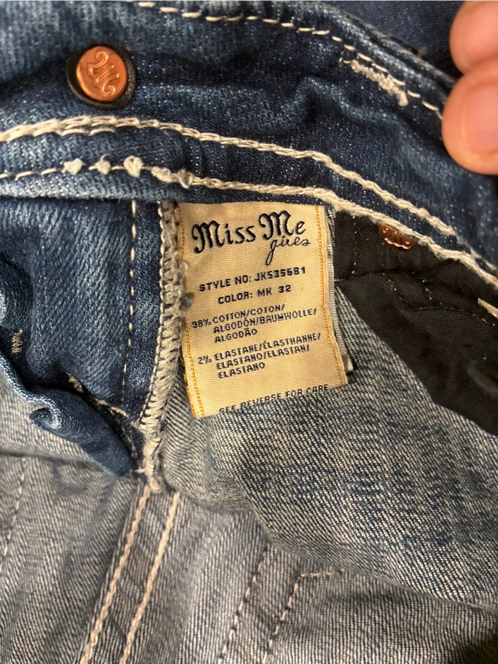 Miss Me Blue Jeans Bootcut Peace 10 Girl
